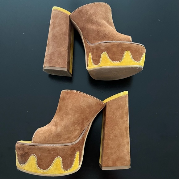 💫✨HP✨💫Suede platform mimosa mules (37.5/7) - Picture 4 of 11